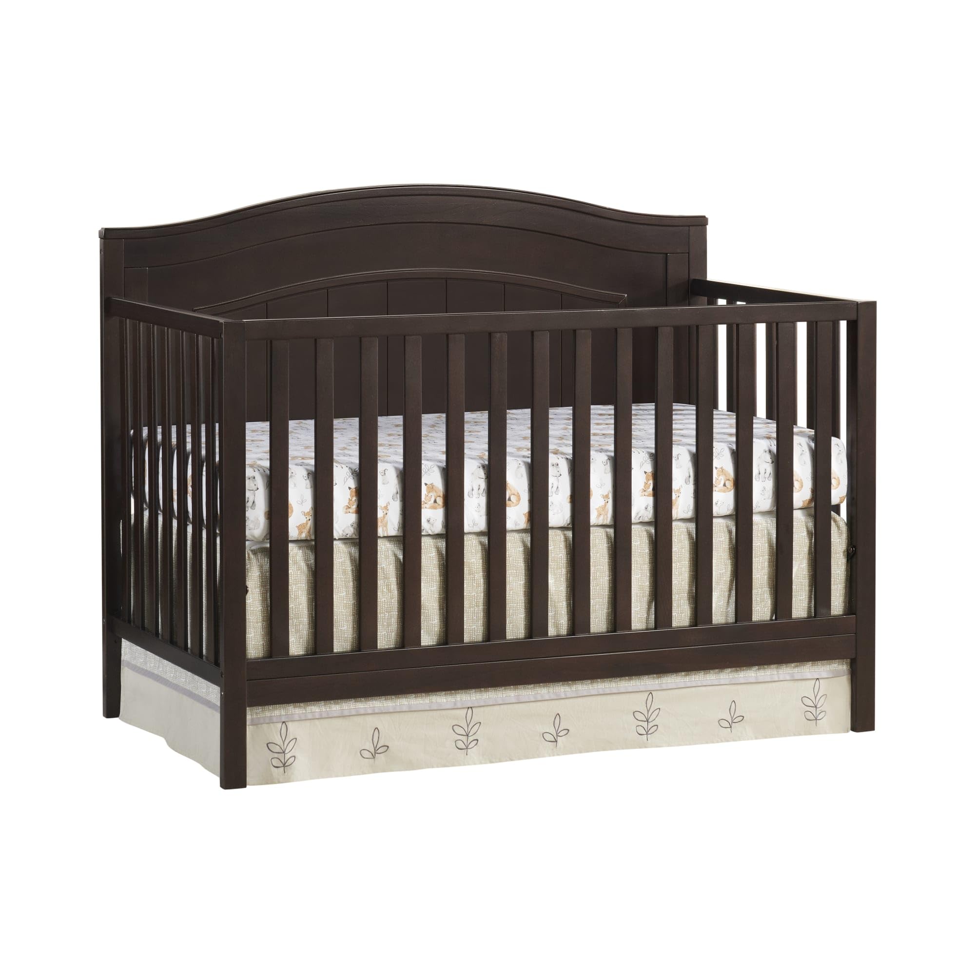 Oxford Baby North Bay 4-in-1 Convertible Crib in Espresso Brown