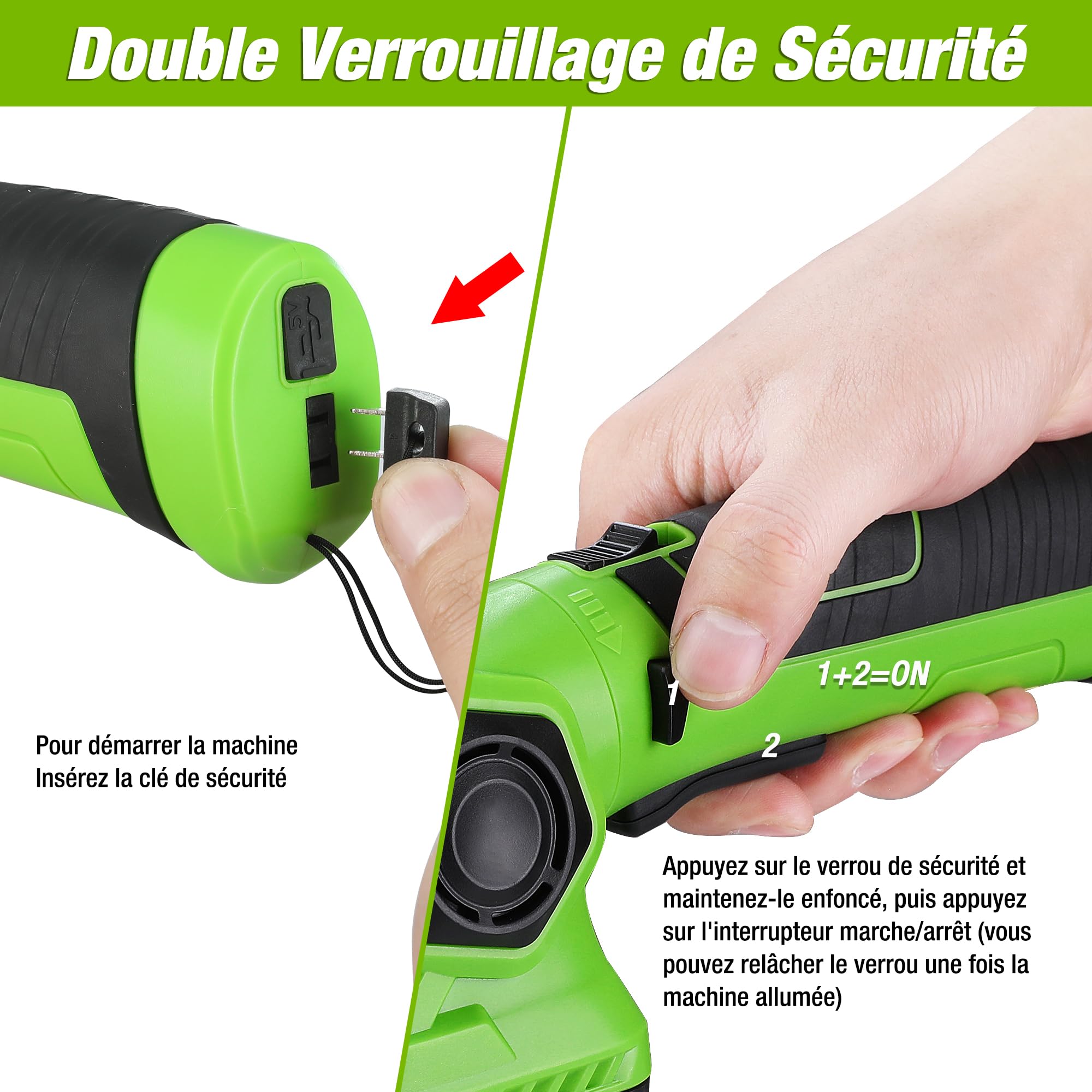 WORKPRO Cisaille à Gazon sans Fil 7,2V avec Taille-Haies et 2 Lames