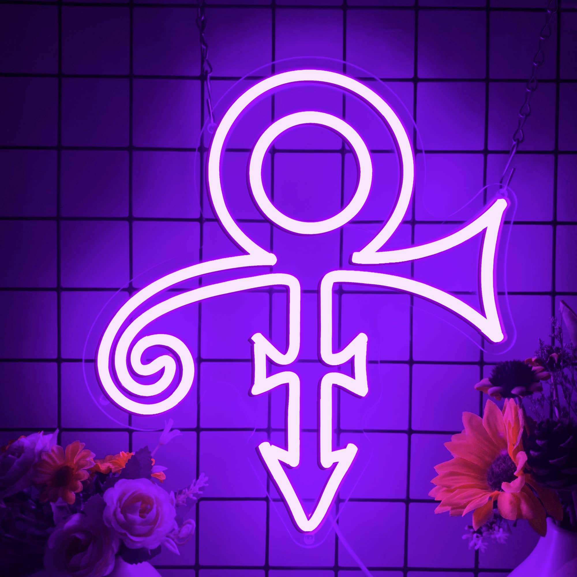 Prince Purple Symbol Neon Signs for Wall Decor,Dimmable Music