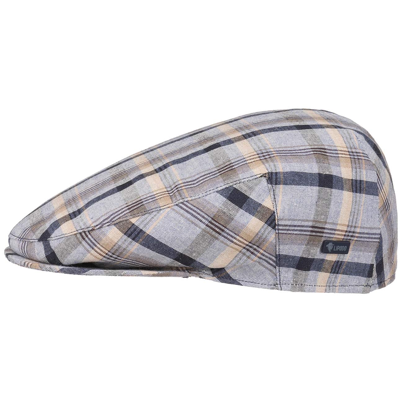Lipodo Inglese Cotton Flat Cap Made in Italy Men Women Spring Summer Blue