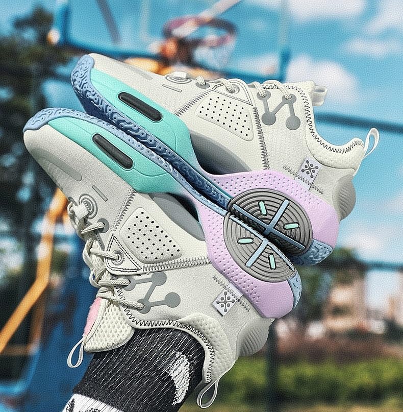 Zapatillas de baloncesto deportivas resistentes al desgaste y con agarre para correr 4