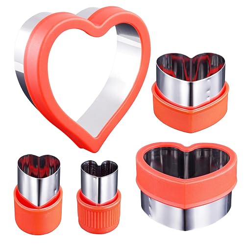 ETERSION Heart Cookie Cutter 5 Pieces 5 Sizes 1" to