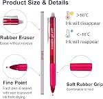 Stylos de gel effaçables, 15 Couleurs Lineon Cliceur de stylos effaçables rétractables, point fin, faire disparaître les erreurs, encres de couleur assorties pour dessiner planificateur d'écriture et mots croisés