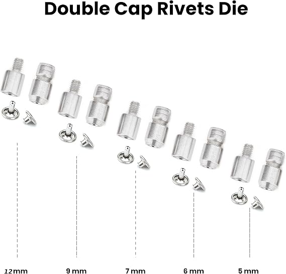 Snap Button Fastener, Rivet, Eyelet, Grommet Hand Press Machine with Setting Dies All in One Set