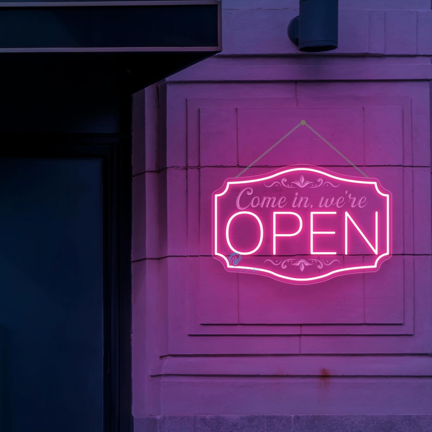 LED Neon Open Sign for Business, Adjustable Brightness Neon Lights for Party Bar Salon Stores Hotel Wall Decor Come in we're Open (Warm White, 16.5x11'')