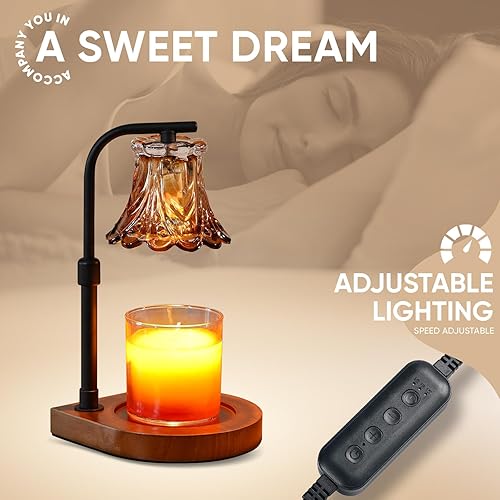 Miniatura 9 de Lámpara calentadora de velas con temporizador, calentador eléctrico de cera de fragancia regulable, elegante decoración del hogar, calentador de