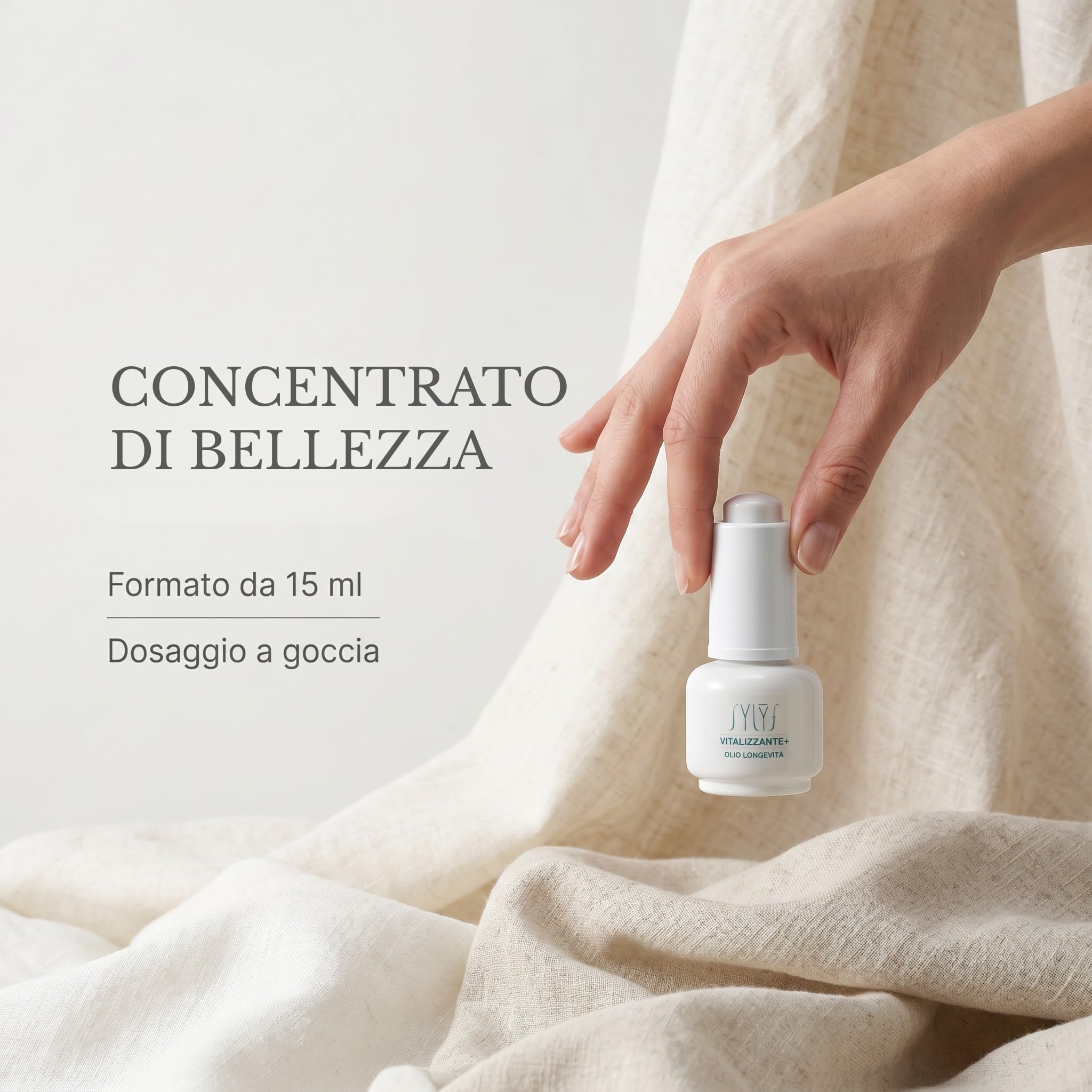 SYLYF Olio Viso Vitalizzante+ con Vitamina A e E | Pelle Secca e Spenta | Nutriente ed Elasticizzante | 15 ml
