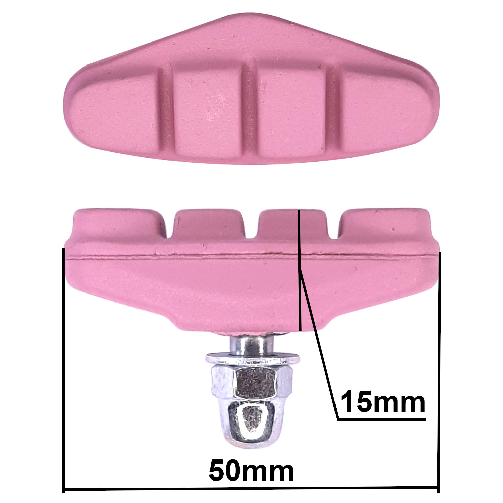 Pattini Freni V-Brake Per Bici MTB E City Bike – Kit Da 4 Pezzi Da 50mm, Marca On Bike