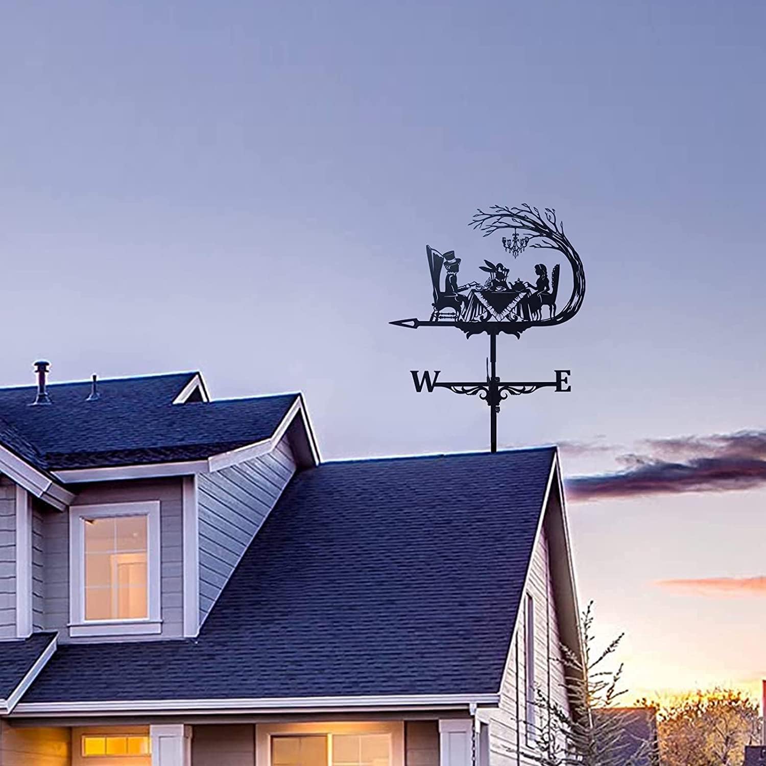 Farmhouse Exquisite Metal Weather Vane Ornament Weathervane,Metal Weathervane Animals Ornament Weather Vane Garden Stake Wind Vane Wind Direction Indicator for Outdoor Animal Bracket Decor Craft