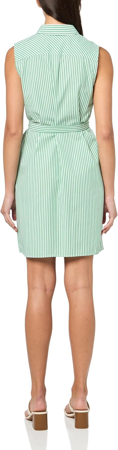 Tommy Hilfiger Womens Sleeveless Collared Button Front Tie Waist Mini Shirt Dress - Image 2