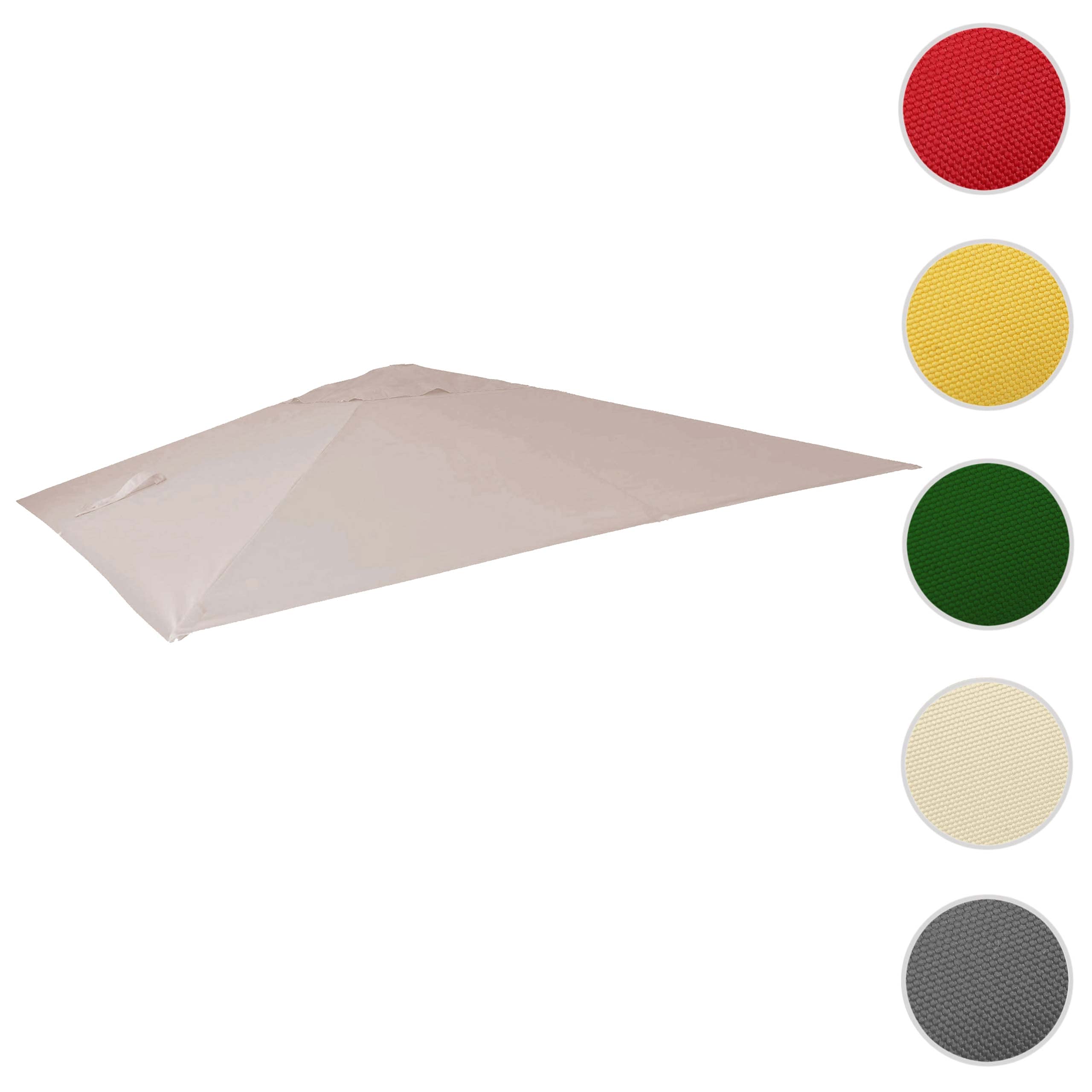 Mendler Pokrowiec na luksusowy parasol wiszący HWC-A96, pokrowiec na parasol przeciwsłoneczny, pokrowiec zamienny, 3,5 x 3,5 m (Ø 4,95 m) poliester 4 kg – kremowo-szary