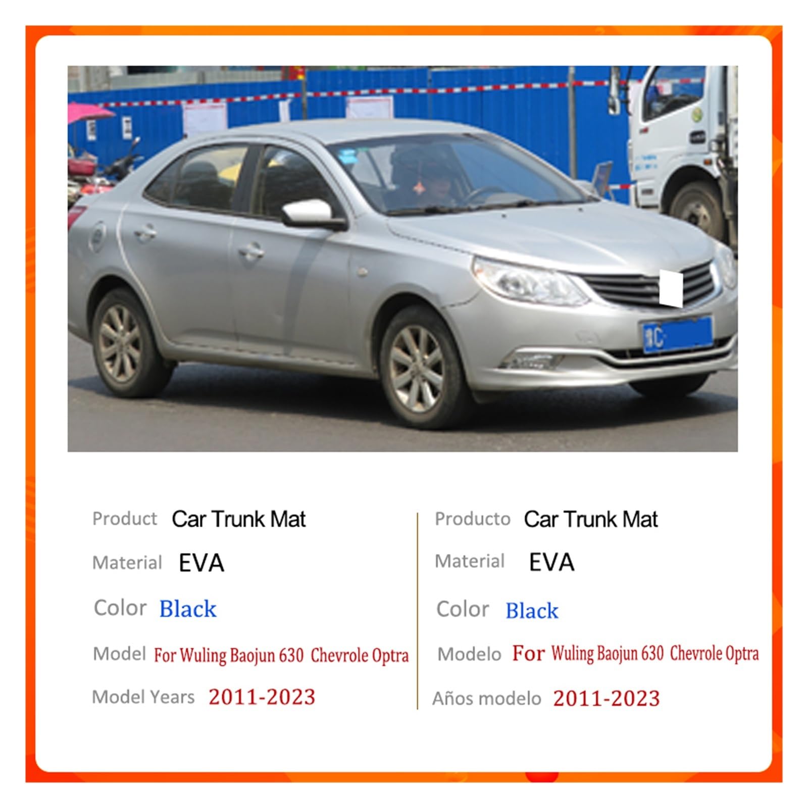 Pasuje do Wuling Baojun 630 Che//vrole Optra 2011-2023 | Mata do bagażnika Wnętrze bagażnika samochodowego Podkładki do bagażu samochodowego