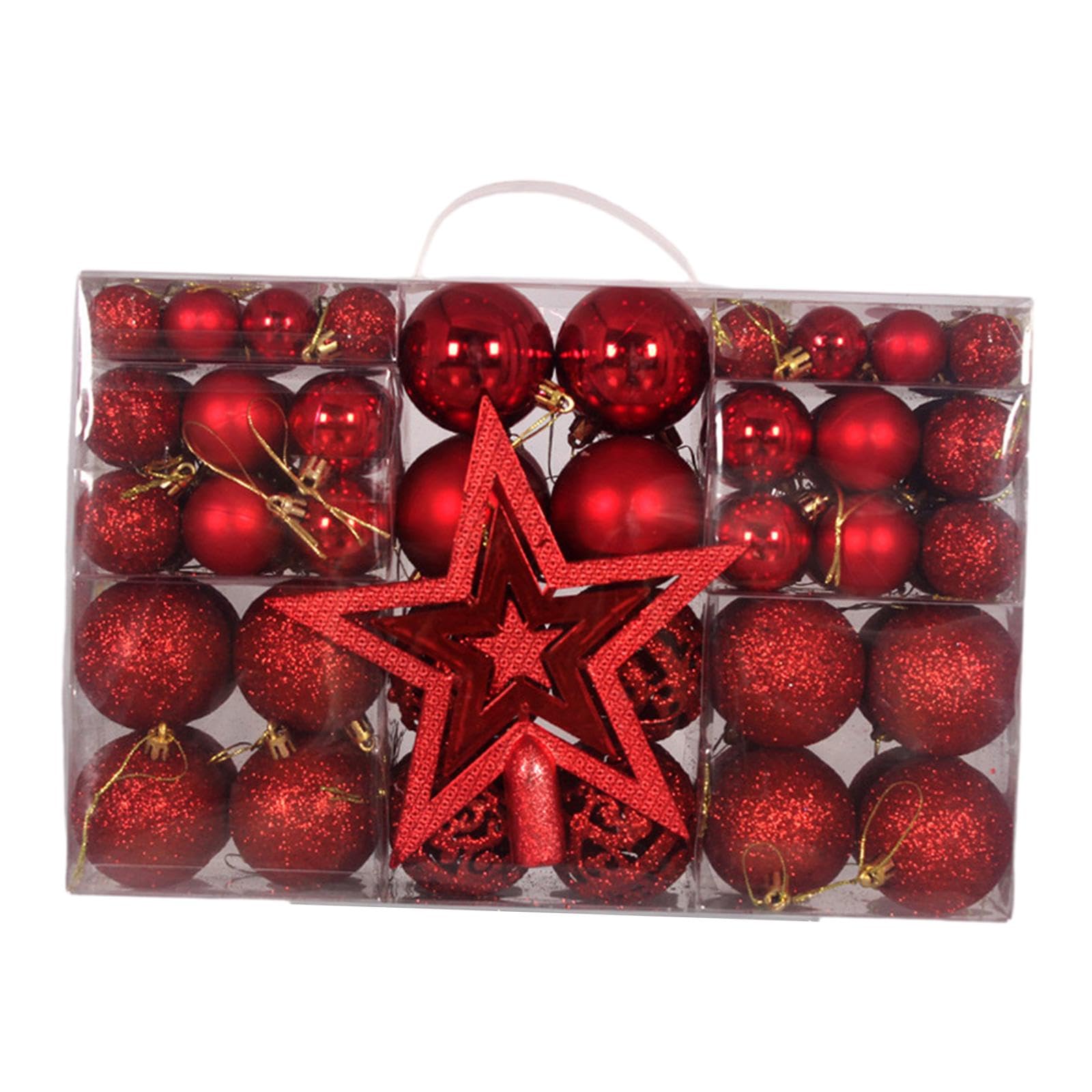 101 Palline di Natale per Feste, Stelle, Lavoretti, Riutilizzabili, Leggere, Da Appendere, Ideali per Decorazioni, Rosso