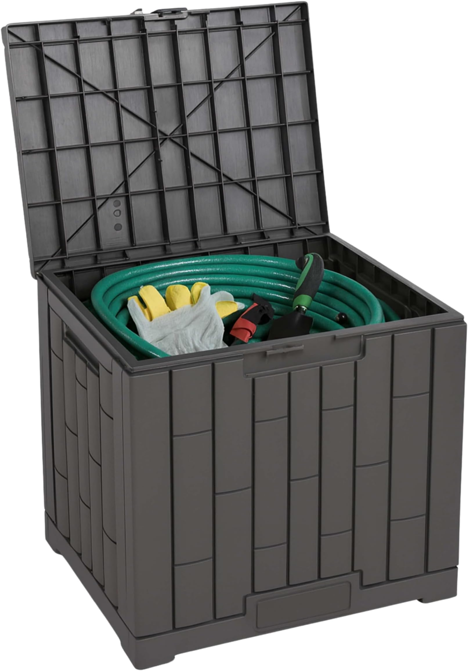 DIVCHI Outdoor Storage Box Waterproof Deck Box for Garden Tools Patio Cushions Toys Logs Coal and Pool Accessories Lockable Indoor Outdoor Storage for Supplies & Essentials (30 Gallon)