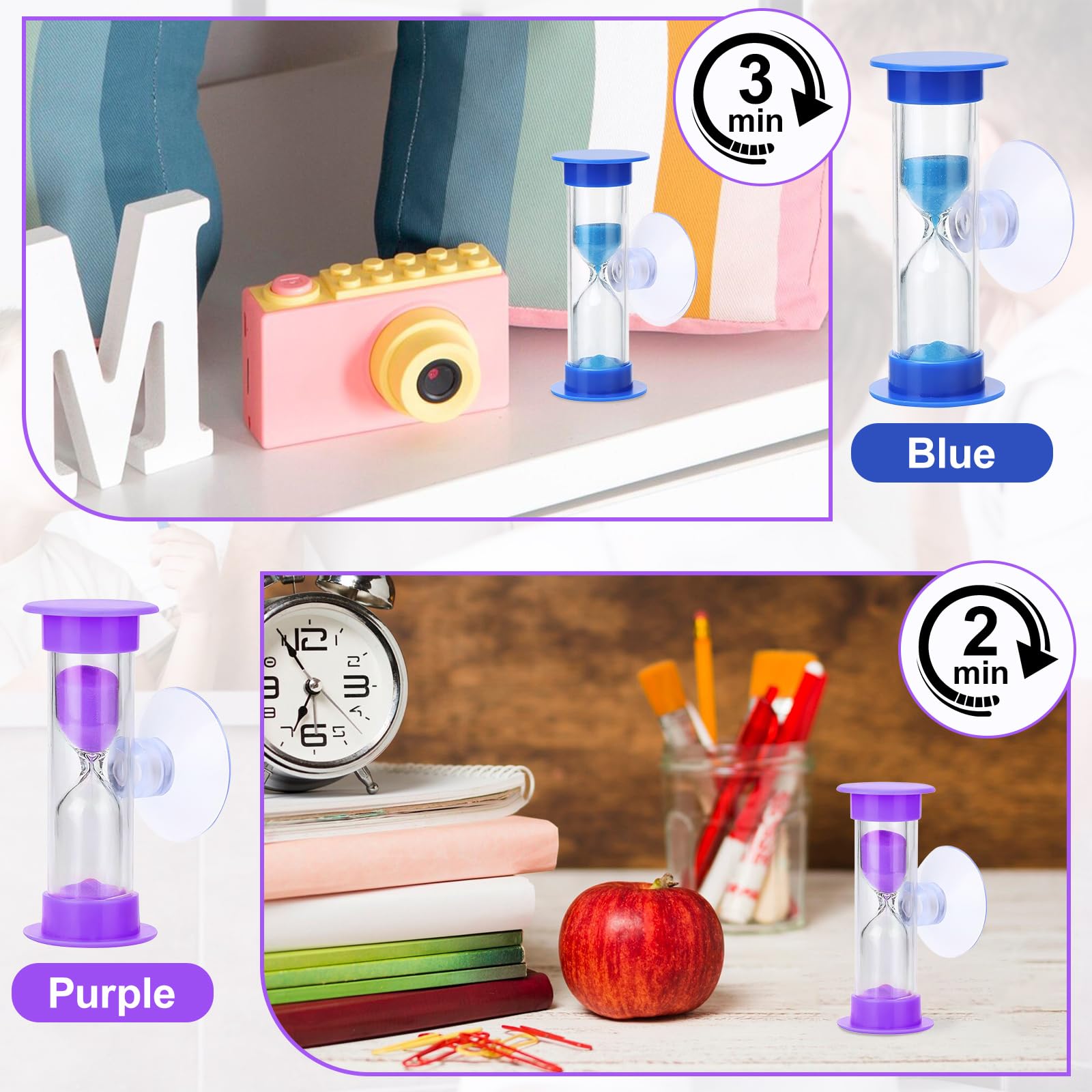 60 Mini Clessidre Da 2 Minuti - 6 Colori - Per Lavare I Denti, Cucinare, Giochi E Attività - 4