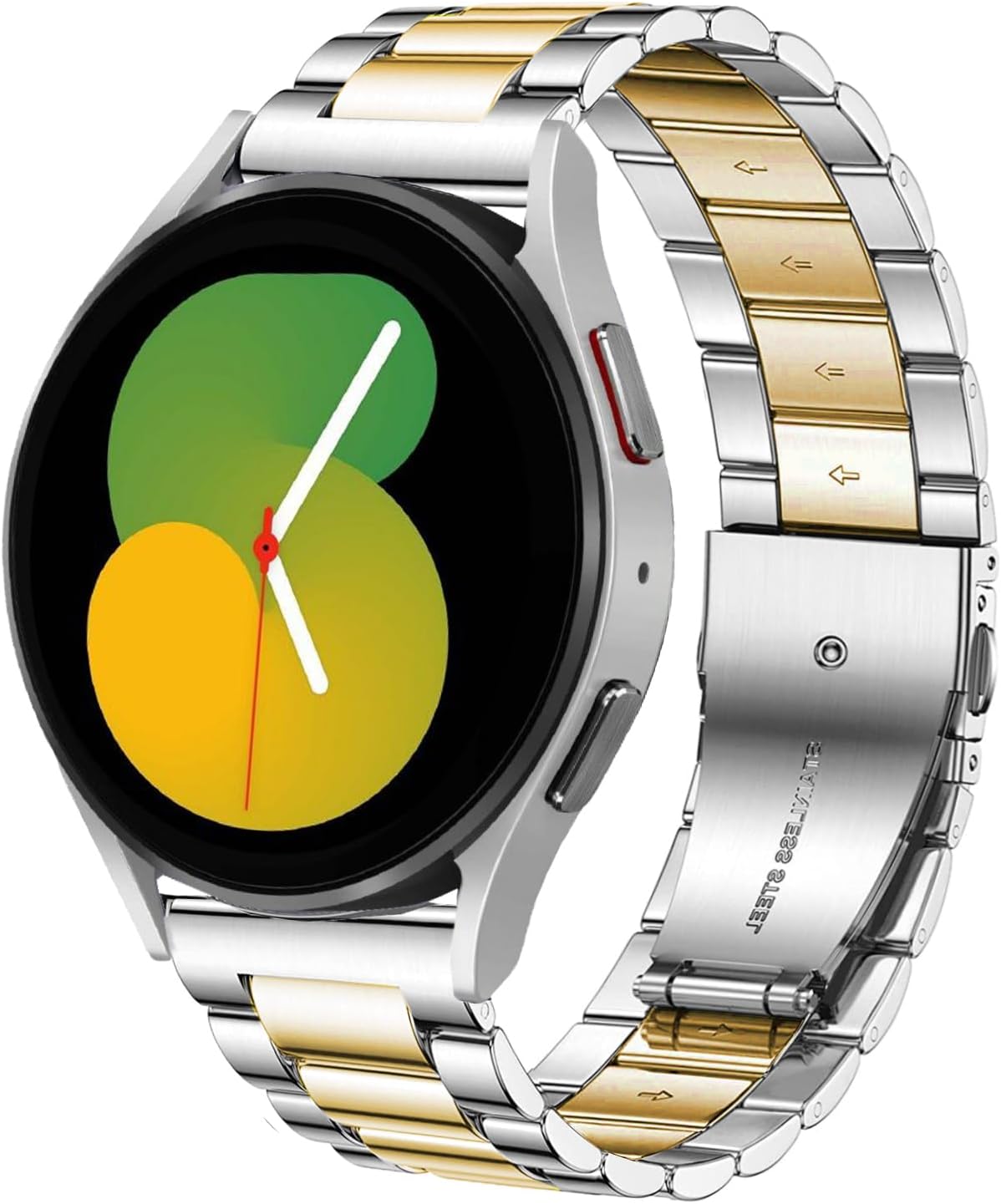 Bands Compatible with Samsung Galaxy Watch 7 / FE / 6/6 Classic / 5/5 Pro / 4/4 Classic/Galaxy 3 41mm, 20mm Stainless Steel Metal Replacement Strap for Women Men