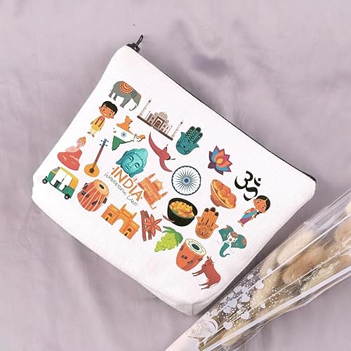 Miniatura 2 de UJIMS Bolsa de maquillaje de viaje de la India recuerdo India regalo temática India amante regalo India vacaciones bolsa de cosméticos,