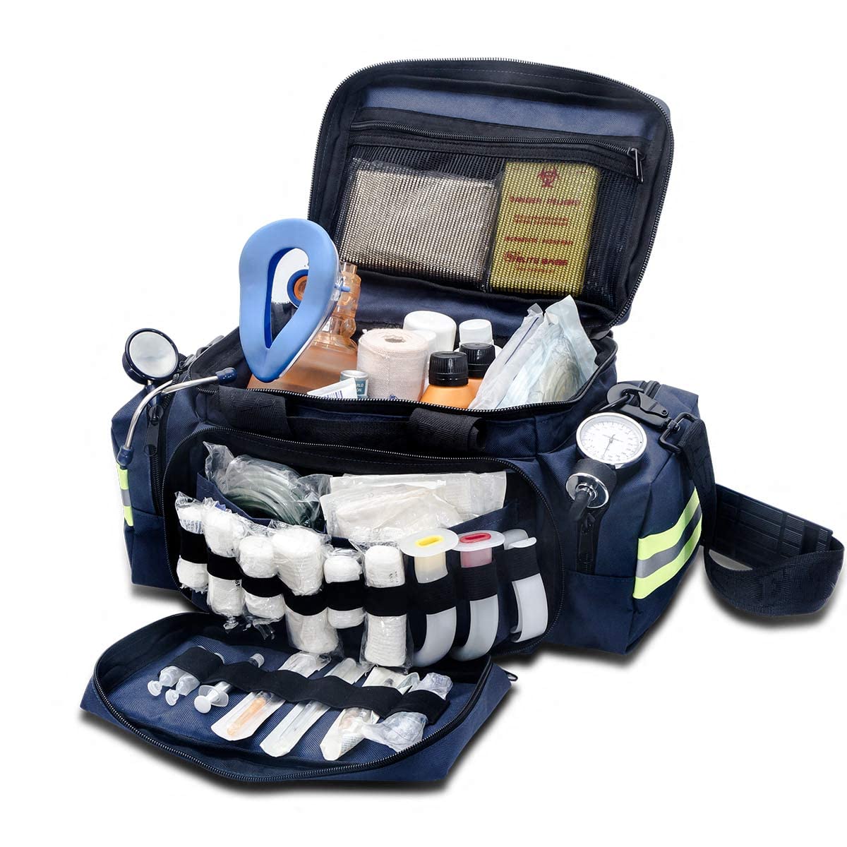 Elite Bags Bolsa para emergencias, Azul Marino, 44 x 25 x 27 cm + Bolsa Ligera para emergencias | roja