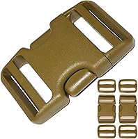 Vista 17 de Quick Release Buckle 1 Inch: Nylon Strap Buckles Adjustable 4 Pcs, Tri-GlideSlide Clip 8 Pcs (Black, Buckles Strap 1 Inch)