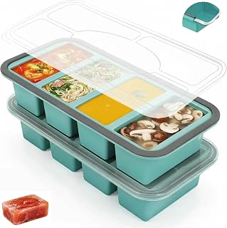 2 Stück Silikon Gefrierform mit Deckel, Suppe Einfrieren Behälter BPA-frei