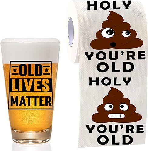 Old Lives Matter - Juego de 2 vasos de cerveza para hombres, regalo de cumpleaños para hombres, juego de regalo de cumpleaños para hombres, vida