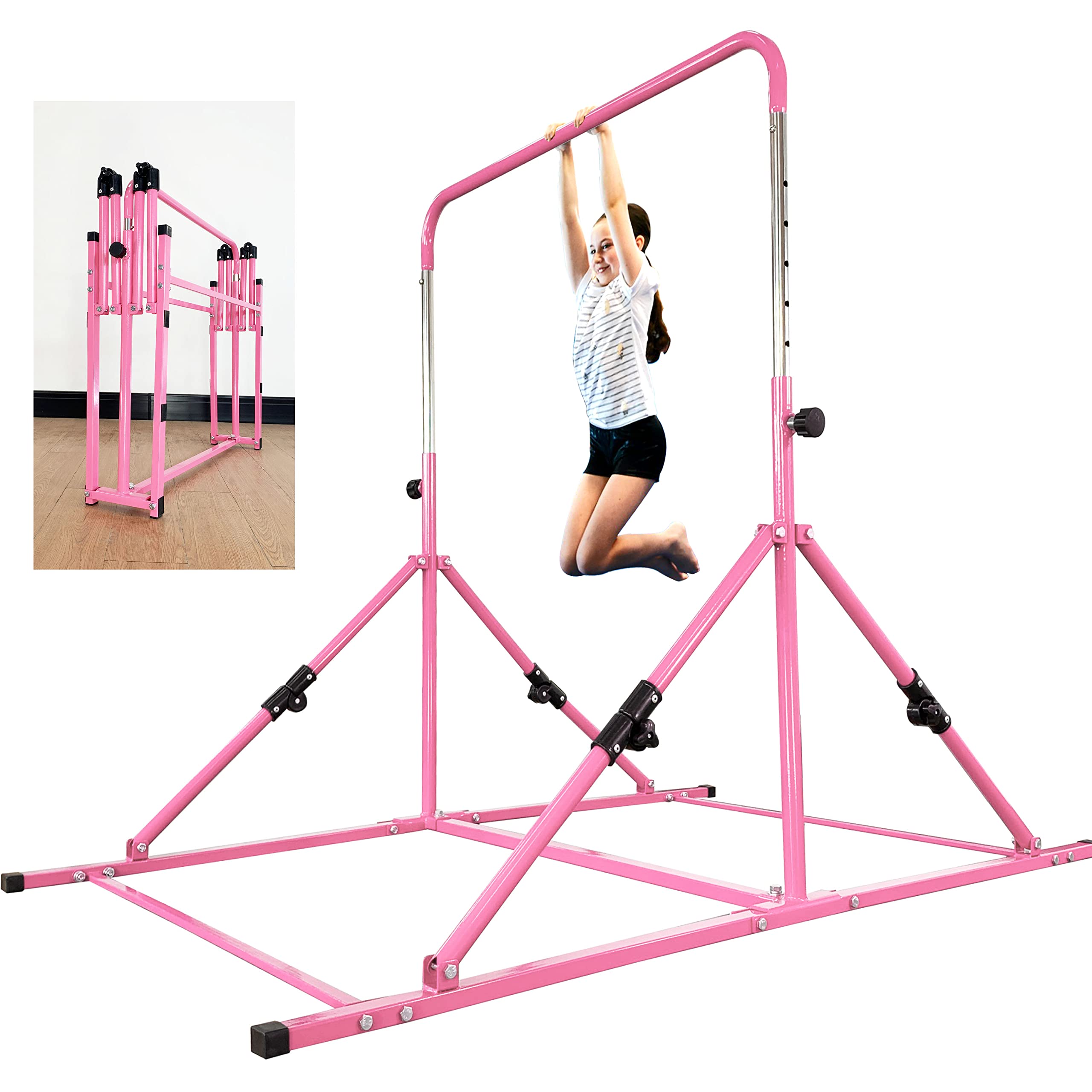MARFULA Upgrade Foldable Gymnastic Bar with Mat for Kids Ages 312 for