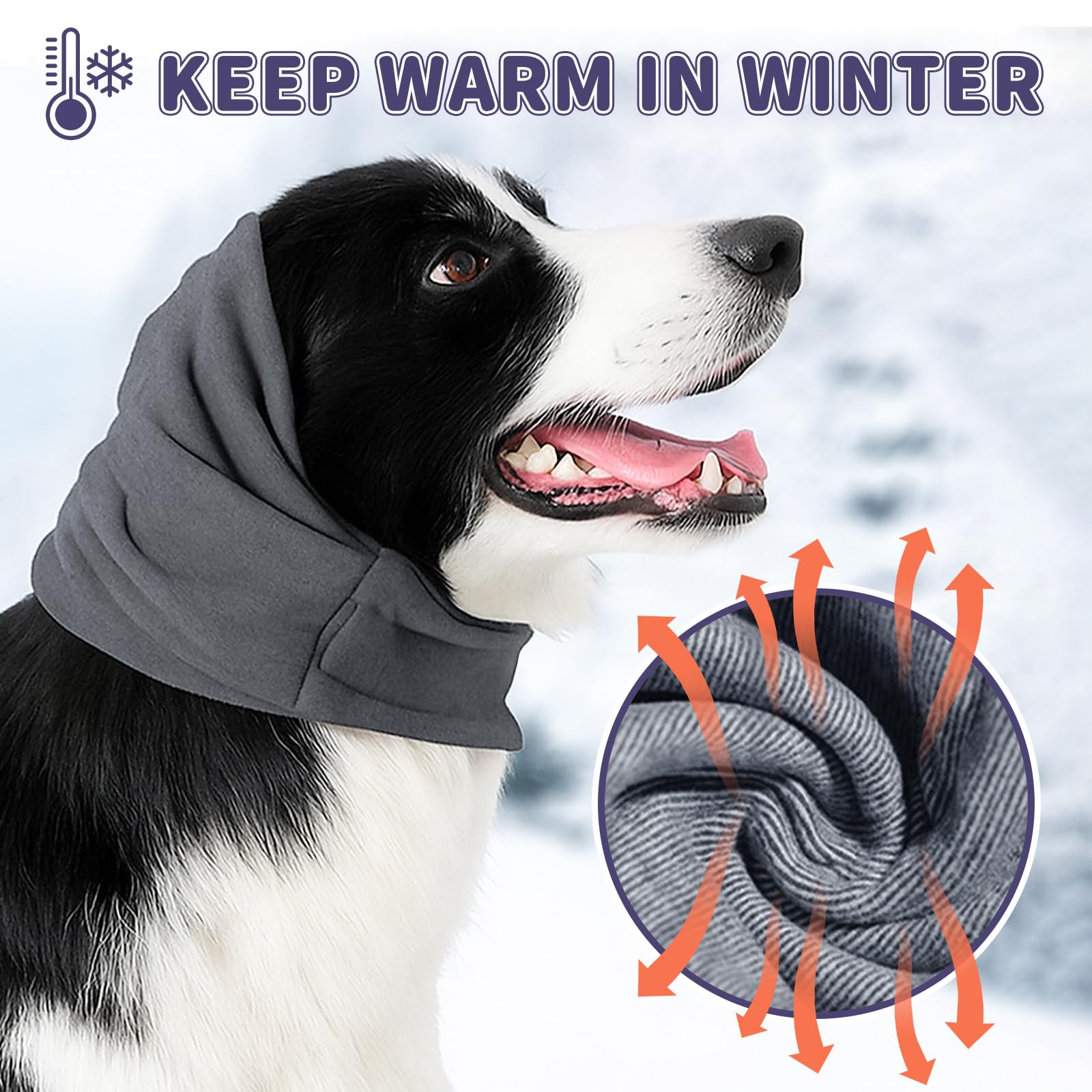 Dog Ear Muffs, Grey Dog Ear Muffs Noise Protection Size S - Image 4