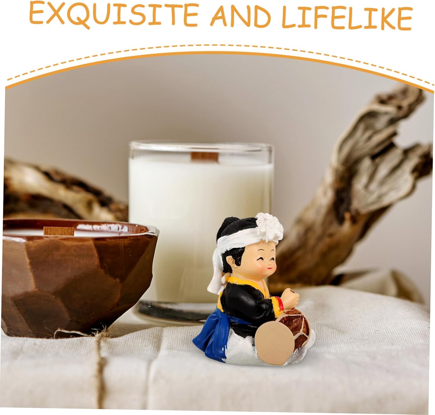 Korean Hanbok Doll Figurine Cute Cartoon Decoration for Home Office Traditional Korean Style Resin Craft Friends and Collectors