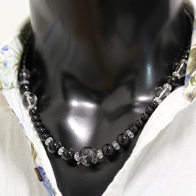 総菊紋彫り16㎜水晶数珠ネックレス☆約55cm/193g lram-fgr.ma