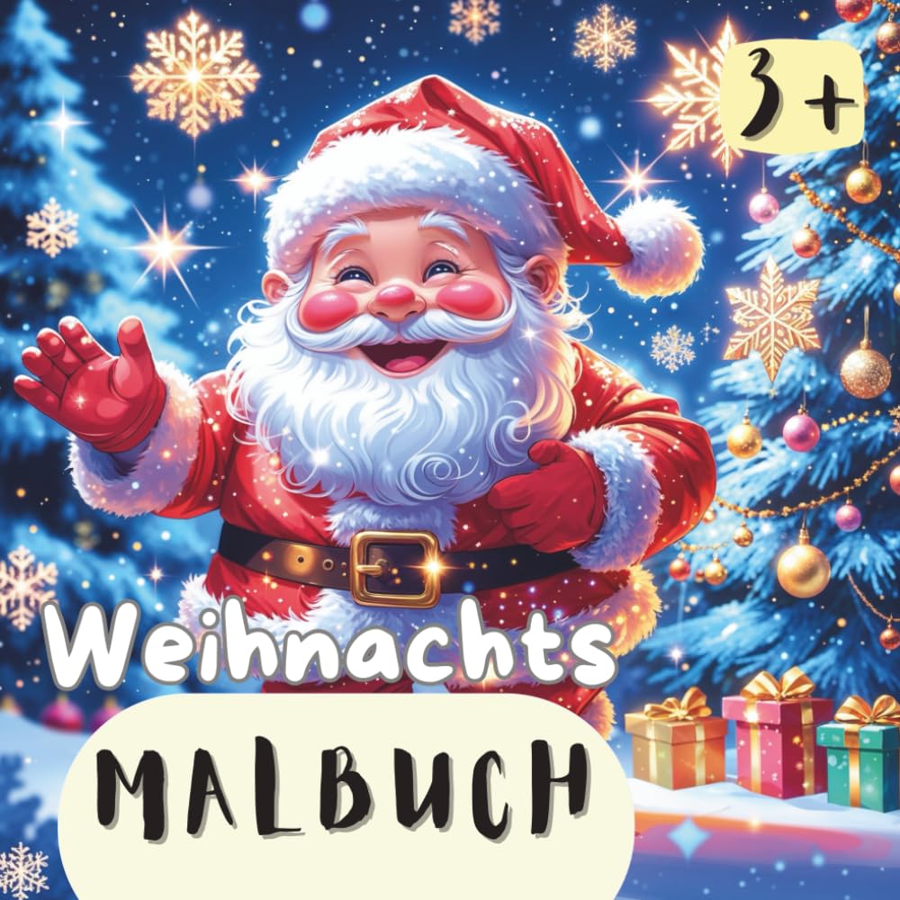 Weihnachts-Malbuch: 24 süße Ausmalbilder für Kinder ab 3 Jahren, Geschenke für Kinder (Malbücher Lena Wolff)