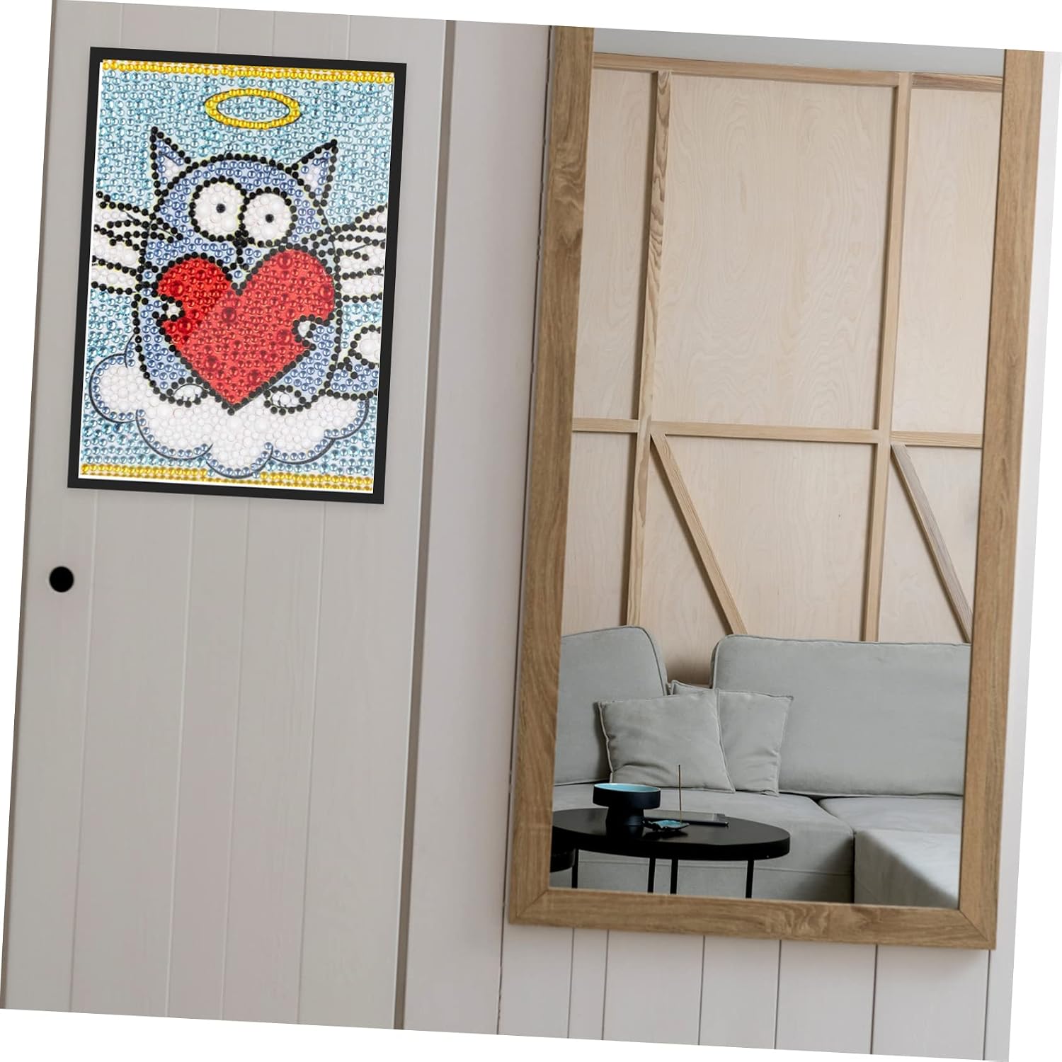 Cabilock 4pcs Magnetic Self-adhesive Picture Frames for Home Display for Paintings Easy to Use Eye-catching Decor