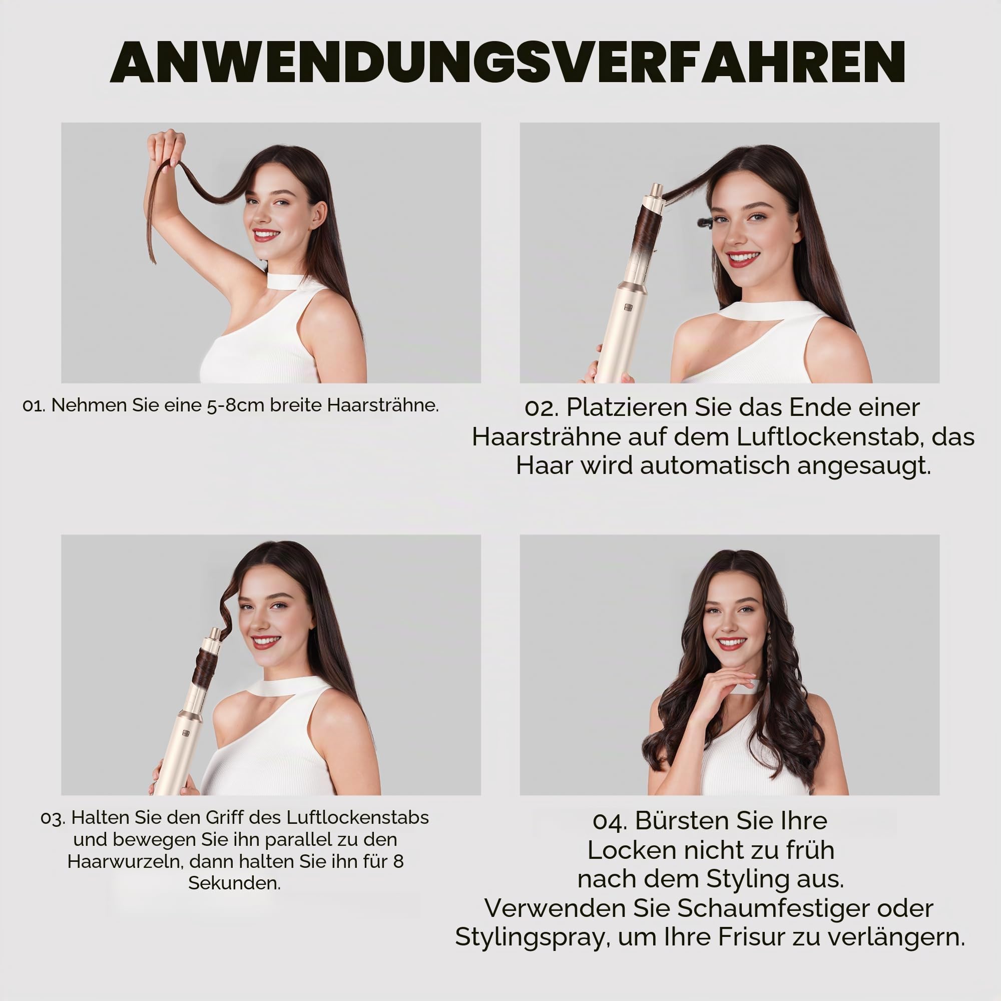 OKWRAP Hairstyler 5 in 1 Haarstyler Hair Styler Set Mit Rundbürstenföhn