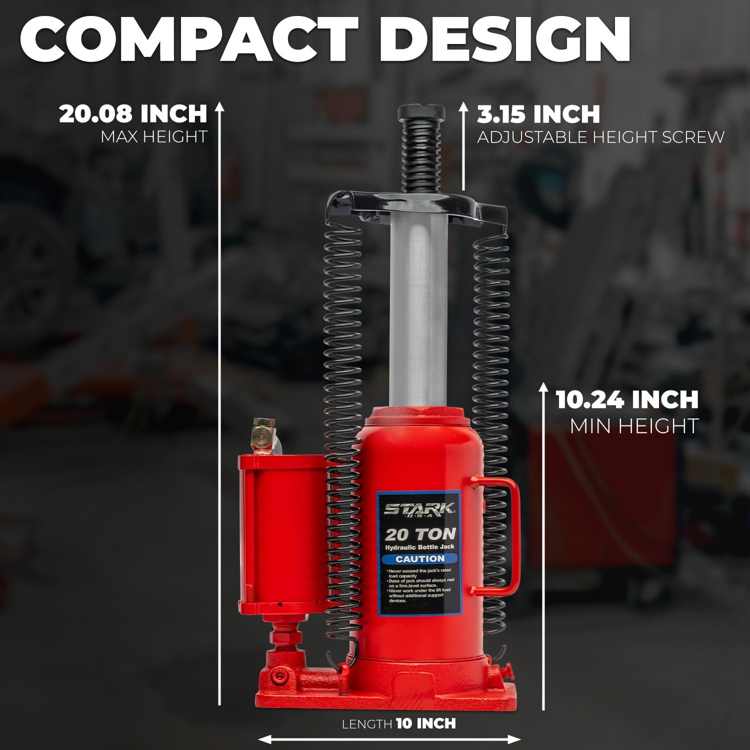 Stark USA 44,000 LBS Low Profile Air Hydraulic Manual Bottle Jack Hoist, 20-Tons Heavy Duty Air Bottle Auto Truck Manual