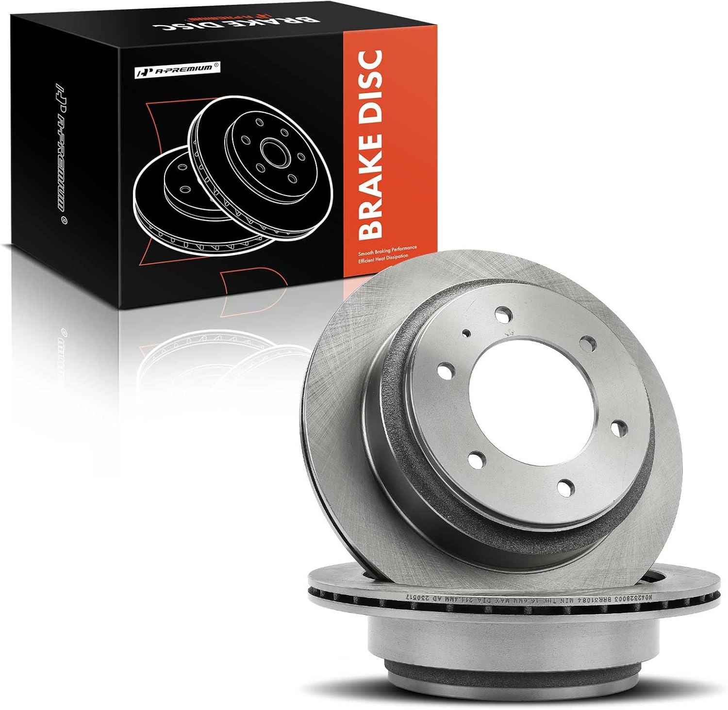 A-Premium 12.32 in (313mm) Rear Vented Disc Brake Rotors Compatible with Select Honda, Acura, Isuzu models - Passport 1994-2002, SLX, Amigo, Axiom, Rodeo, Rodeo Sport, Trooper, 2-PC Set