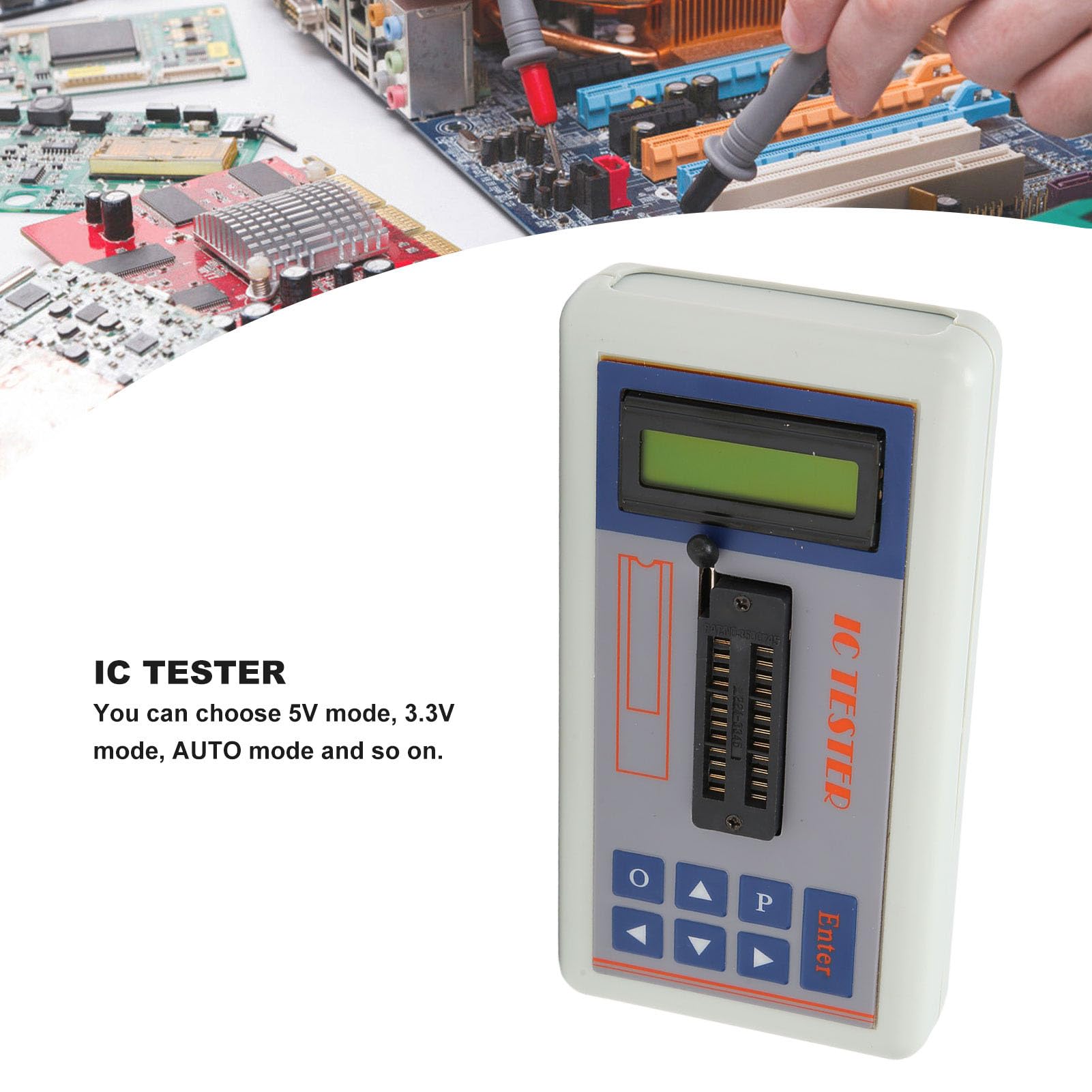 Zintegrowane tester obwodu wielofunkcyjnego, miernik IC z trybami automatycznym 5V 3.3V, dla urządzenia logicznego, układu interfejsu, testowania optocupler
