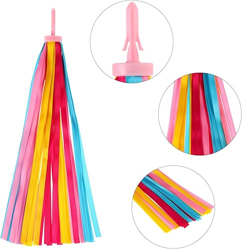 Miniatura 4 de Zonon 6 pares de manillar de bicicleta para niños, cinta con borlas, cinta de scooter para manillar de bicicleta, empuñaduras de bicicleta,