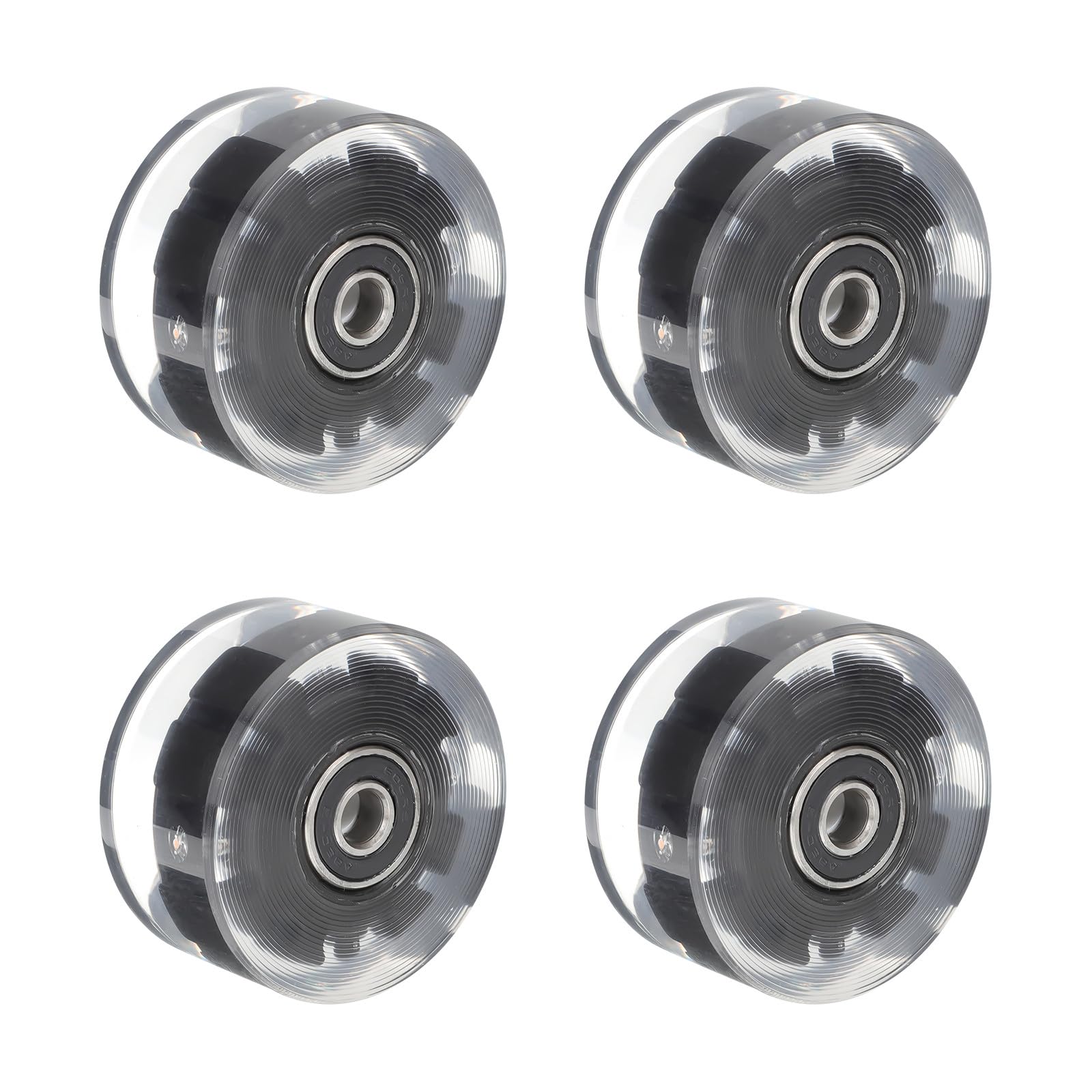 Roues de Patins à Roulettes Clignotantes en Pu Résistantes à L'usure, 4 Pièces Roulements, Taille Standard, Couleurs Rose Bleu Vert, Accessoires pour Roller Indoor et Outdoor,