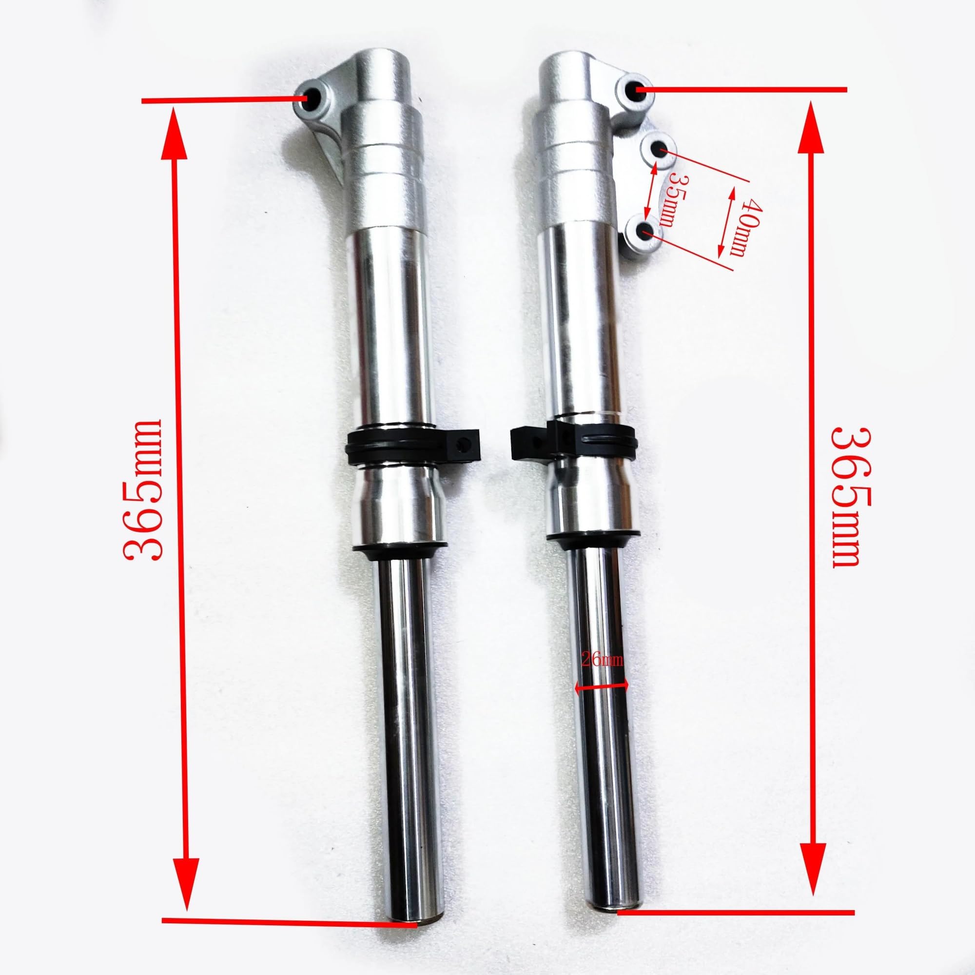 Une Paire De 365 Mm 26 Fourche Avant Moto Amortisseur Pièces Suspension pour Jog JOG50 JOG90 50 90 50cc 90cc(Blu)