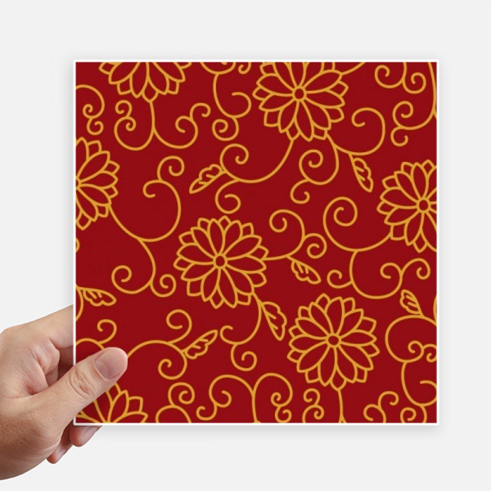 Sticker japonais fleurs Asie autocollant carré 20cm pour déco de mur ordinateur portable et moto