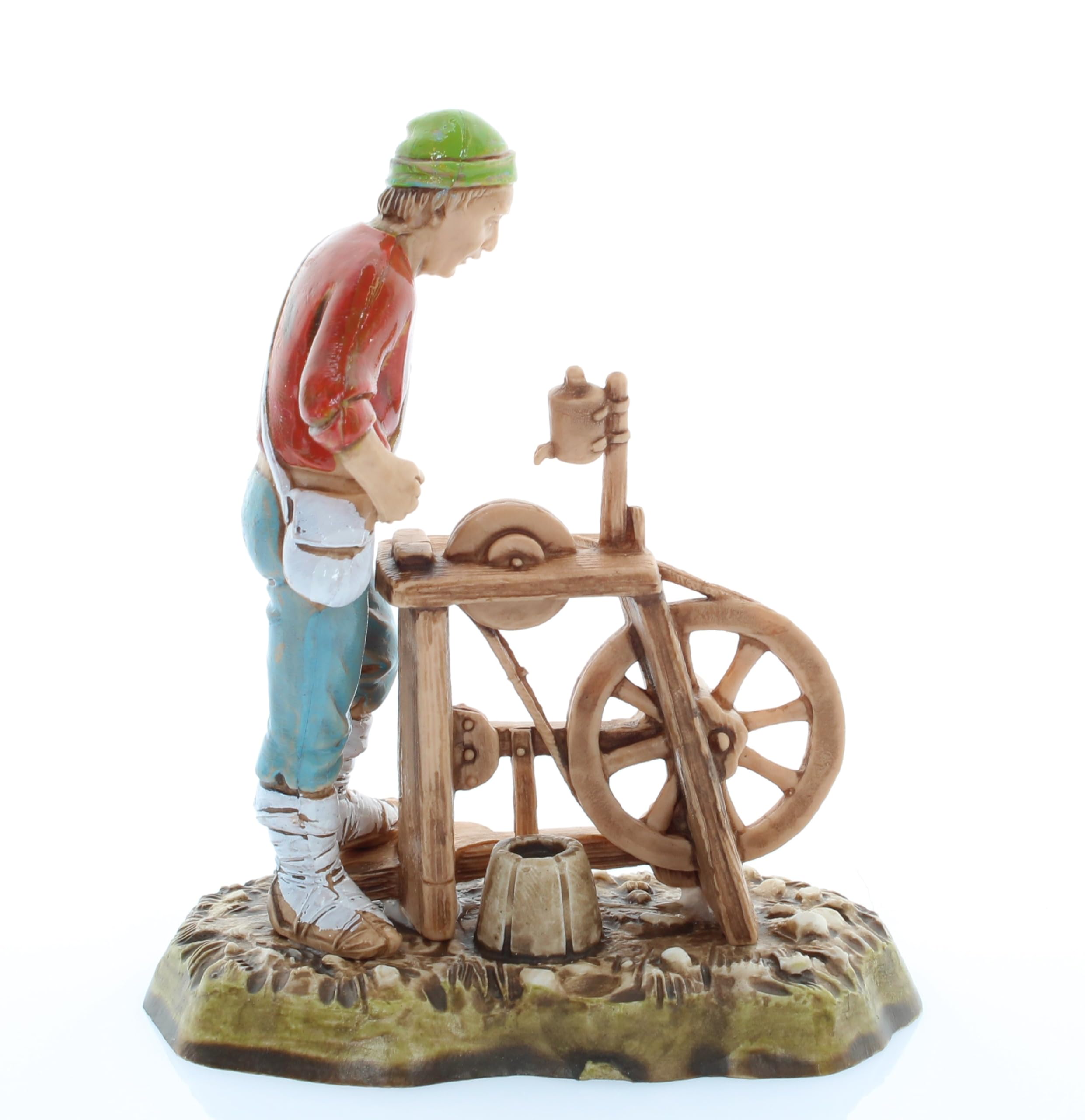 Moranduzzo Afilador para Belén de 10 Cm Escala 1:20 - Figuras de Belén Indestructibles - Estilo 700', Pintura Acabada a Mano, Producto Oficial, Escultor M. Landi