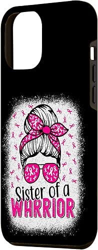 Miniatura 2 de Funda para iPhone 13 Pro Max Sister Of A Warrior Messy Bun Rosa Concientización sobre el Cáncer de Mama