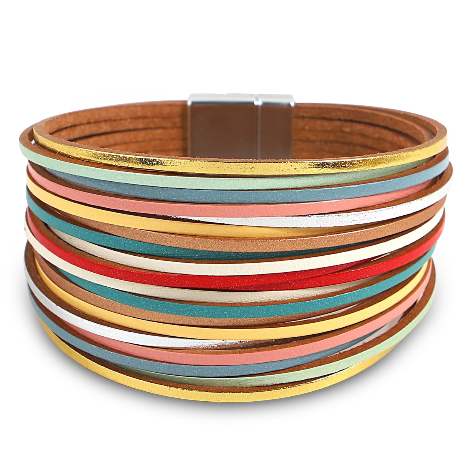 Fesciory Leather Wrap Bracelets for Women, Boho Western Layered Jewelry