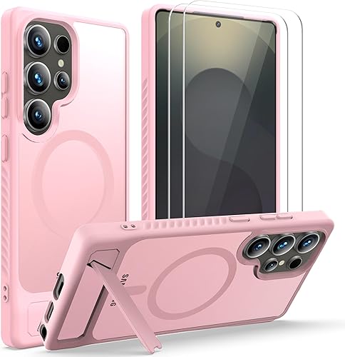 Mangix for Samsung Galaxy S25 Ultra 5G Phone Case,Invisible Stand Slim with 2-Pa
