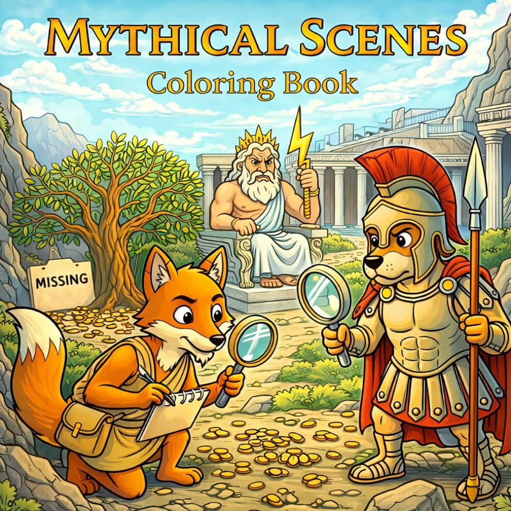 Mythical Scenes: Cozy and Funny Coloring Book for Adults and Teens