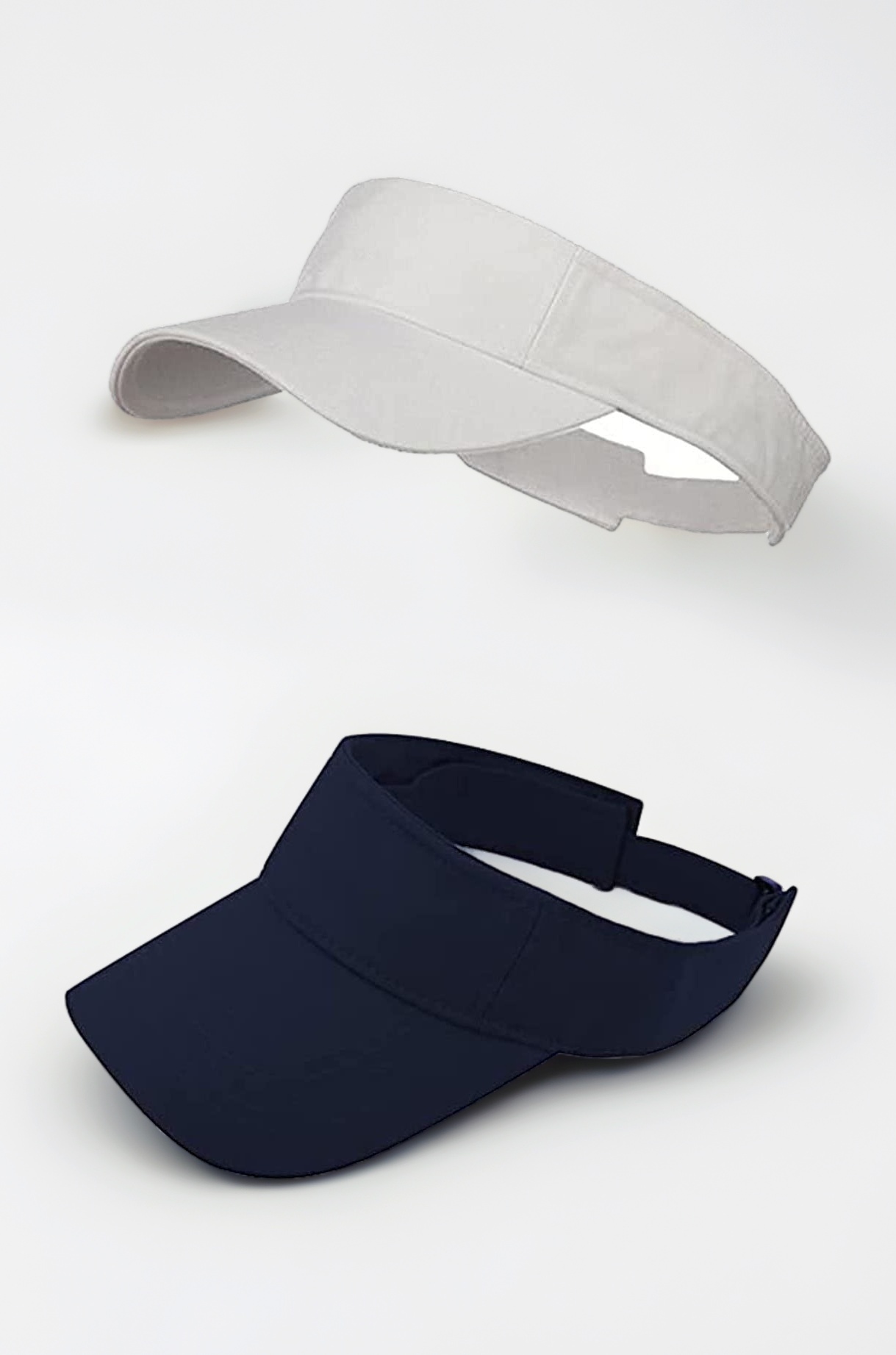 Men's & Women's Cotton Adjustable Visor Cap (Pack of 2)
