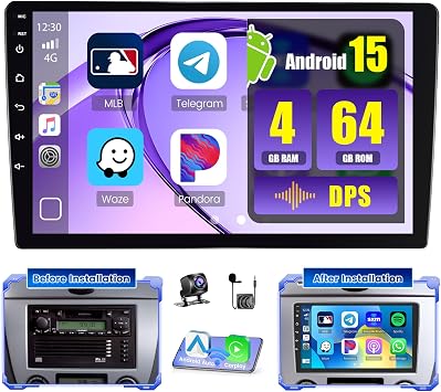Hikity 4+64G 9 Inch Android 15 Car Stereo Double Din Radio 1280P