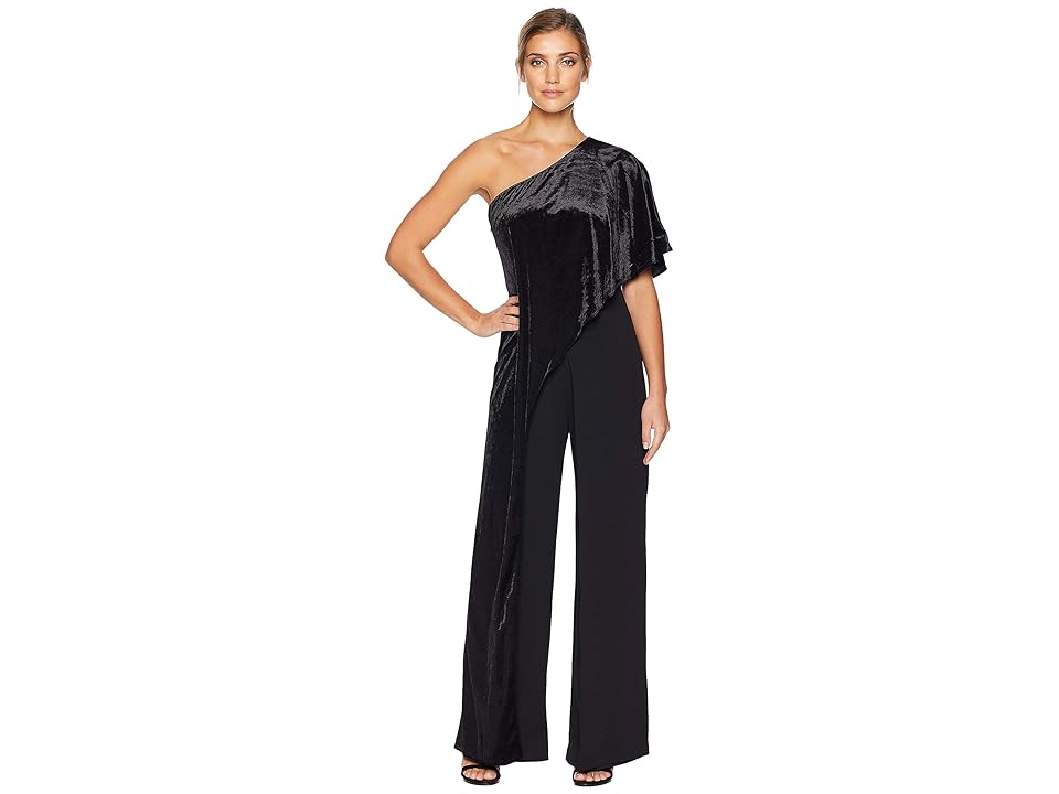 

Adrianna Papell Velvet Long Jumpsuit (Black) Women's Jumpsuit & Rompers One Piece
