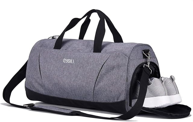 Gym Bag with Shoes Compartment and Wet Pocket,Sports Duffel Bag for Yoga/Swim,Travel Duffle Bag for Men and Women