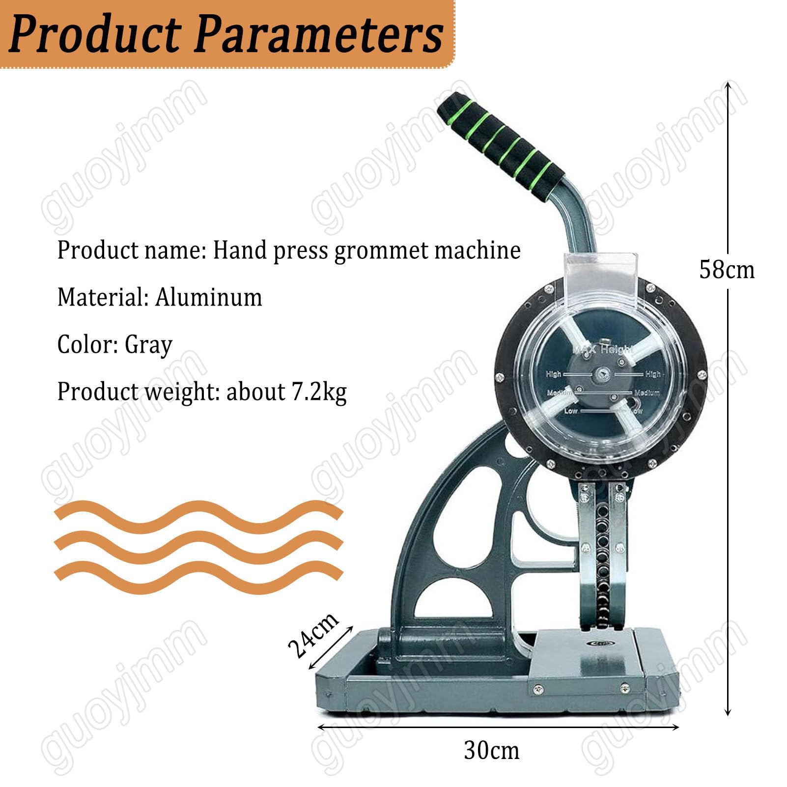 Máquina semiautomática de ojales de 10/12 mm, herramienta de perforación y ajuste de ojales para carteles, carteles, pancartas y lonas