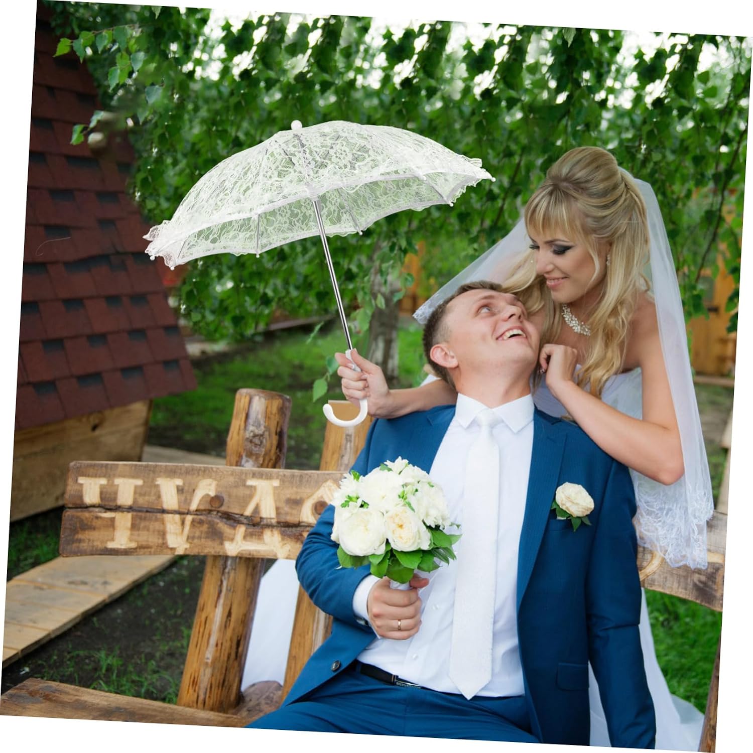10pcs Lace Parasol Umbrella for Weddings Vintage Bridal Accessory Elegant Photo Prop for Parties and Dances Comfortable Grip Floral Design